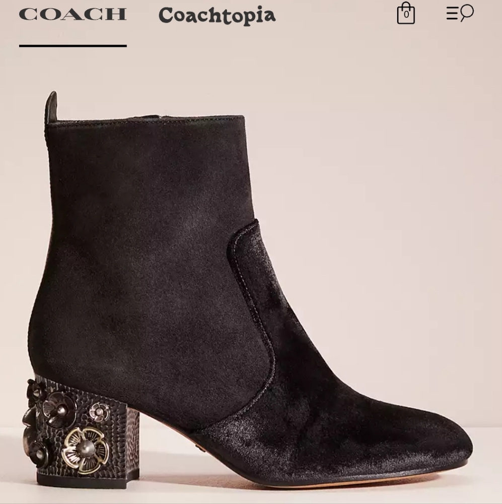 COACH Juliet Mid-Heel Ankle Boots, Size 7